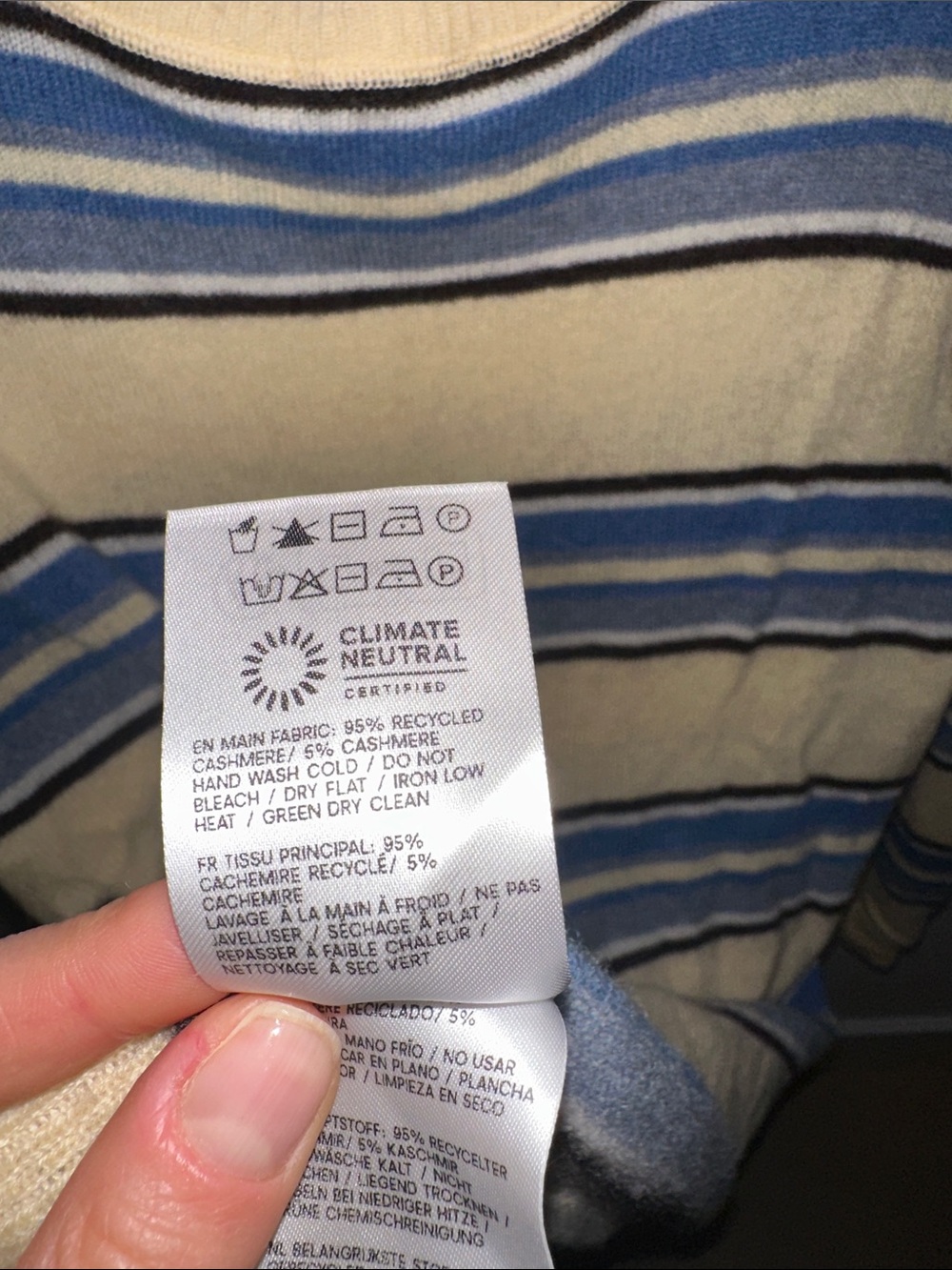 Reformation Striped Crewneck Sweater in yellow and Blue - Picture 5 of 5
